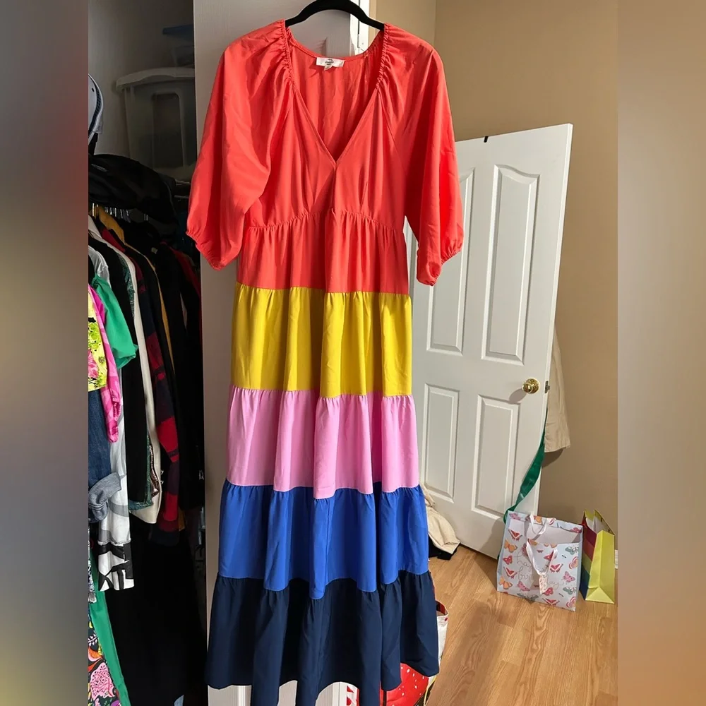 Entro Color Blocked Maxi Dress. Sz Small - Picture 3 of 3